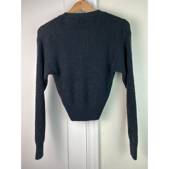 Urban Outfitters Women's S Black Ribbed Button Up Cardigan Sweater - Picture 4 of 7
